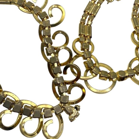 Vintage SARAH COVENTRY Celestial Fire Rhinestone Necklace Bracelet Set - Picture 10 of 12